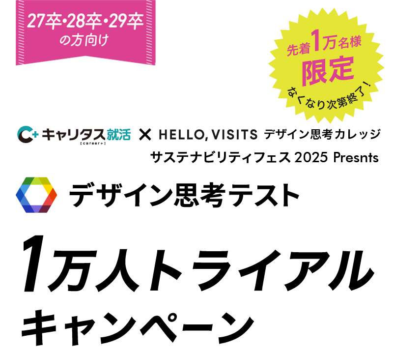 キャリタス就活サステナビリティフェス2025 Presents デザイン思考テスト 1万人トライアルキャンペーン