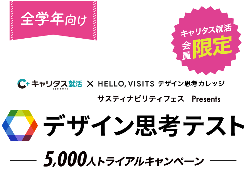 キャリタス就活サステナビリティフェス2025 Presents デザイン思考テスト 5,000人トライアルキャンペーン