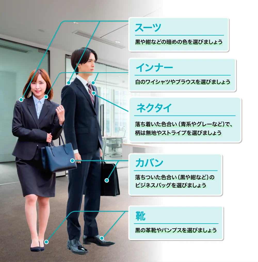 面接でのスーツのコーディネート