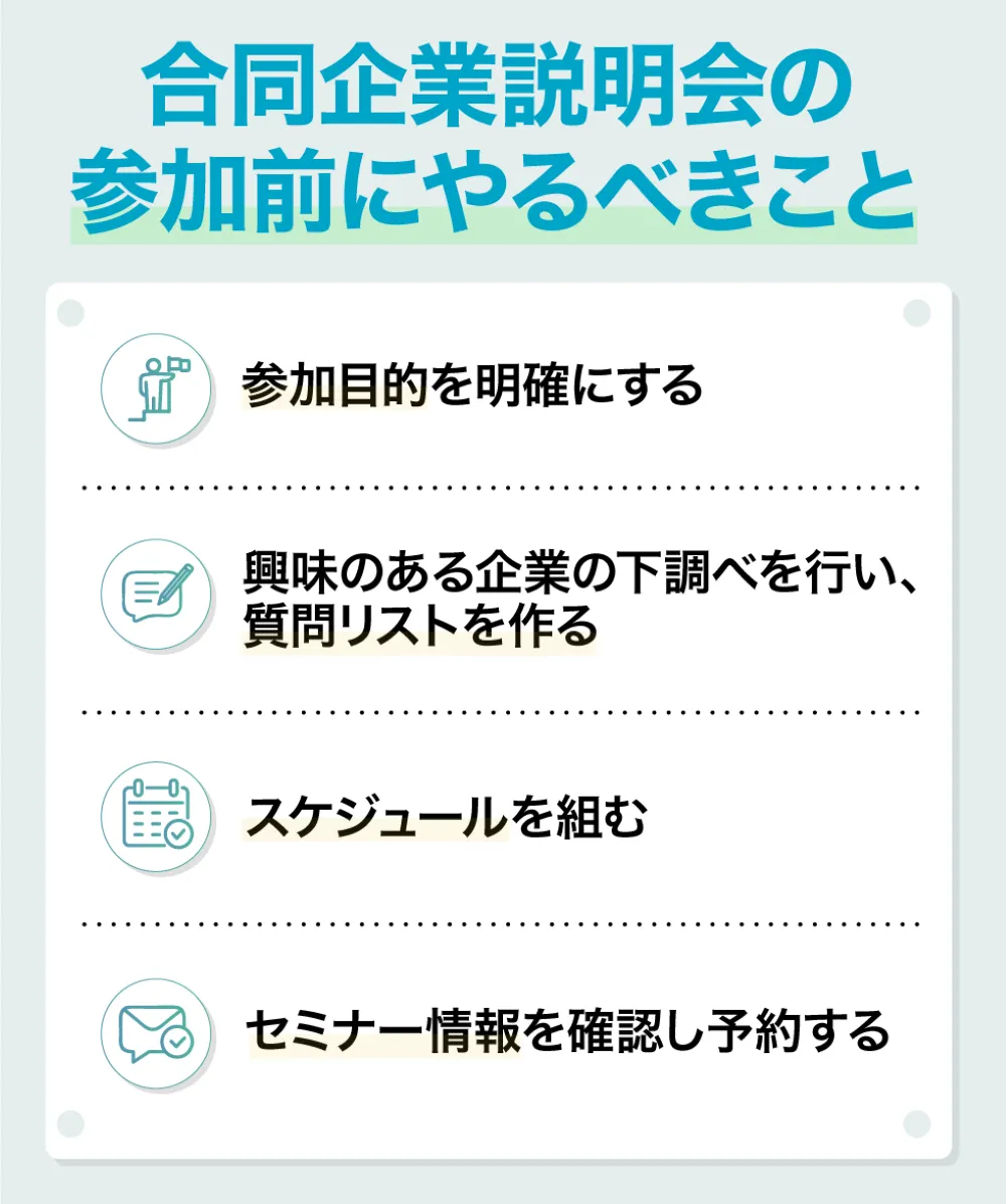 合同企業説明会の参加前にやるべきこと